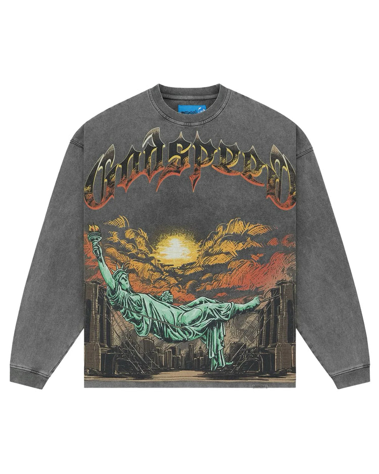 Burnt Bridges II Long Sleeve Tee Grey