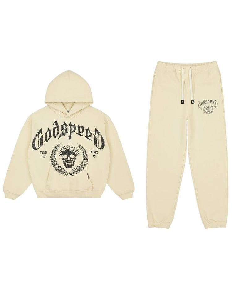 Victor Crest Sweatsuit Bone/Black