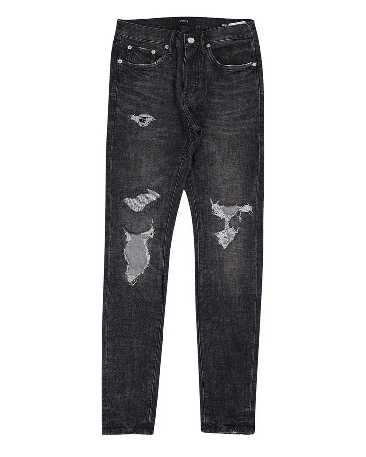 Grey Wash Distressed Denim Pants