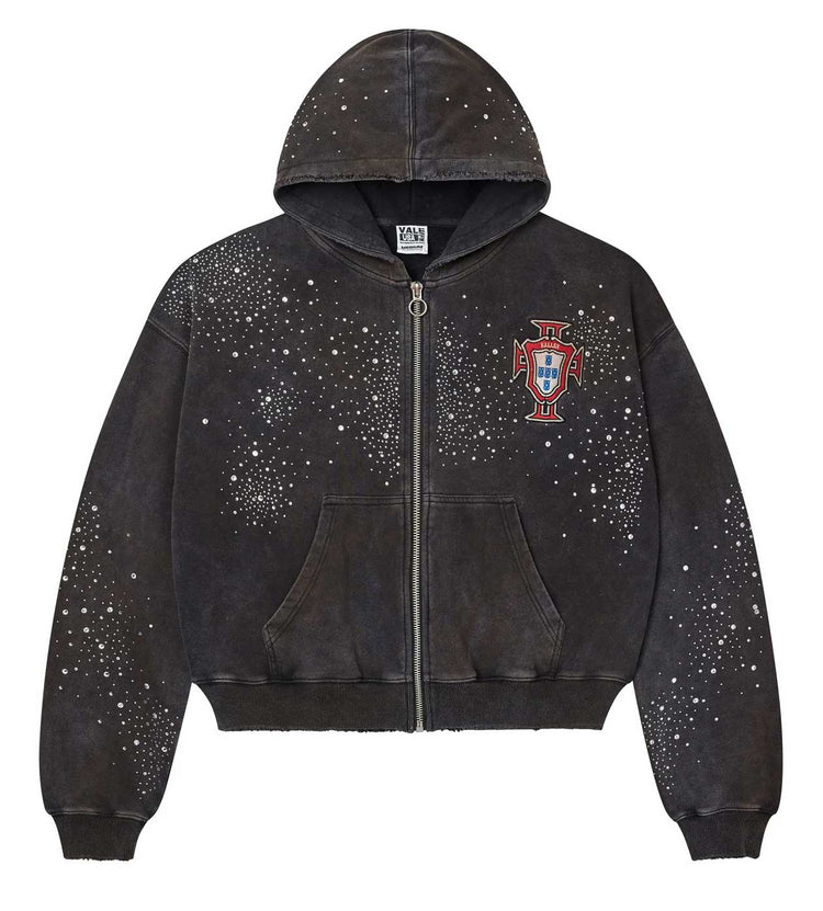 Pluto Cluster Zip Up Hoodie Black